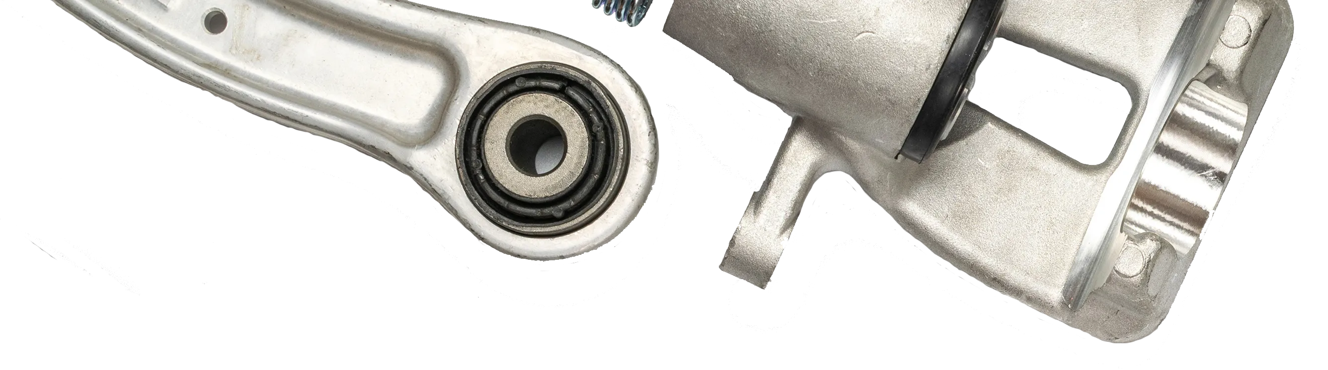 Satz neuer Autoteile aus Metall.